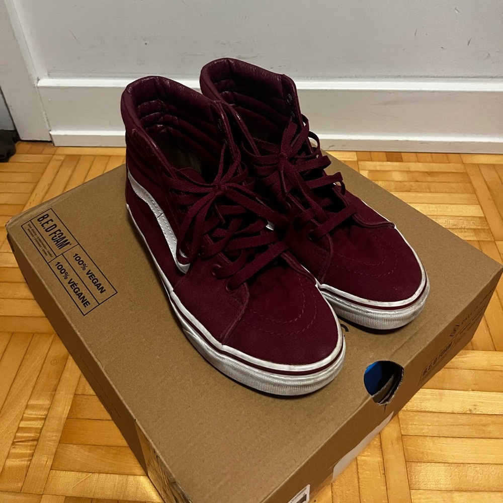 Burgundy High-Top Sneakers